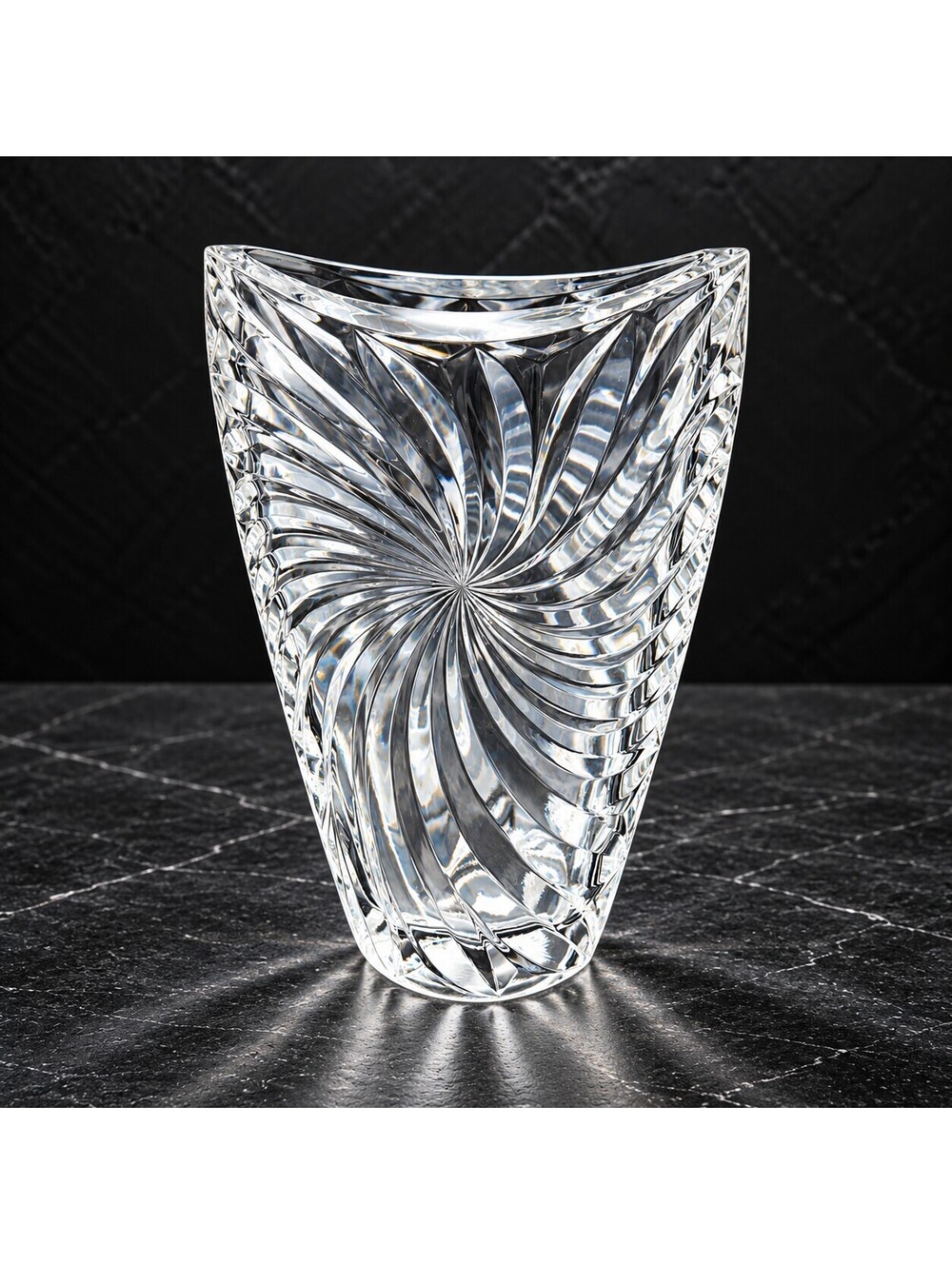 Vintage Studio Nova Pinwheel Crystal Vase 10” WX241/625 Japan w/ Original Box